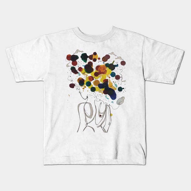 Galaxy Fro Kids T-Shirt by Works of Autumn